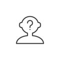 Confused person outline icon