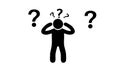 Confused Person with Question Marks, Uncertainty, Problem, vector design Generative AI Royalty Free Stock Photo