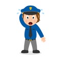 Confused Policewoman Cartoon Character