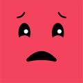 Confused, sad, funny emotion emoji face. Simple emoticons pictograms. Vector illustration EPS 10
