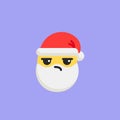 Confused Santa Face emoticon flat icon