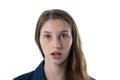 Confused teenage girl looking at camera Royalty Free Stock Photo