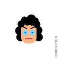Confused Thinking Emoticon girl, woman Icon Vector Illustration. Style. Whatever Face Emoticon Icon Vector Illustration. Angry