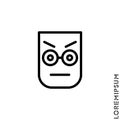 Confused Thinking Emoticon Icon Vector Illustration. Outline Style. Whatever Face Emoticon Icon Vector Illustration. Outline Style