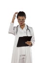 Confused woman doctor Royalty Free Stock Photo