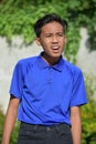 Confused Youthful Filipino Teenager Boy
