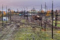 Confusing railway tracks at night