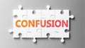Confusion complex like a puzzle - pictured as word Confusion on a puzzle pieces to show that Confusion can be difficult and needs