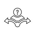 Confusion in Decision icon. Line, outline symbol Royalty Free Stock Photo