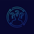 Confusion or doubt icon, linear design Royalty Free Stock Photo