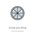 Cong you bing icon. Thin linear cong you bing outline icon isolated on white background from food and restaurant collection. Line