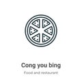 Cong you bing outline vector icon. Thin line black cong you bing icon, flat vector simple element illustration from editable food