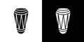 Conga drum icon Flat vector set outline Royalty Free Stock Photo