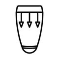 Conga drum linear logo mark in black and white Royalty Free Stock Photo