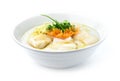 Congee Fish Asian Seabass ,Rice Porridge served Royalty Free Stock Photo