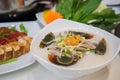 Congee with preserved eggs Royalty Free Stock Photo