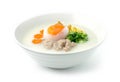 Congee Rice Porridge Served  Boiled Egg,Pork soft Ball Royalty Free Stock Photo