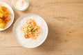 Congee with shrimps and fresh ginger Royalty Free Stock Photo