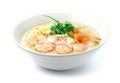 Congee Shrimps ,Rice Porridge with Boiled Egg
