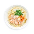 Congee Shrimps ,Rice Porridge with Boiled Egg