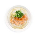 Congee Shrimps ,Rice Porridge served slice ginger