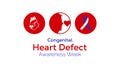 Congenital Heart Defect Awareness Week creative concept design. Royalty Free Stock Photo