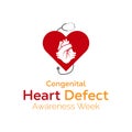 Congenital Heart Defect Awareness Week creative concept design. Royalty Free Stock Photo
