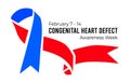 Congenital Heart Defect Awareness Week. Vector illustration on white
