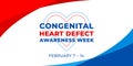Congenital heart defect awareness week. Vector web banner, poster, card for social media, networks. Text Congenital heart defect