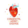 Congenital heart disease poster Royalty Free Stock Photo