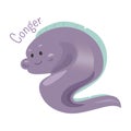 Conger . Ocean animals. Sticker for kids.