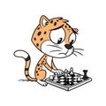 Congested Cheetah in Chess Illustration Royalty Free Stock Photo