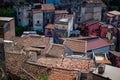 Congested living with colorful red tile rooftops in Castiglione di Sicilia in Sicily