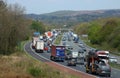 Congested traffic on M6 motorway, Lancashire