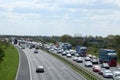 Congested traffic on M6 motorway, Lancashire