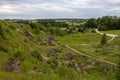 Conglomerate rocks and nature background