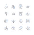 Conglomeration expansion line icons collection. Agglomeration, Mergers, Diversification, Expansion, Consolidation