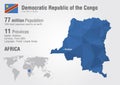 Congo, Democratic Republic of the Congo world map.