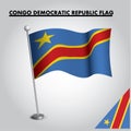 CONGO DEMOCRATIC REPUBLIC flag National flag of CONGO DEMOCRATIC REPUBLIC on a pole