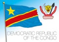 Congo Democratic Republic official national flag and coat of arms Royalty Free Stock Photo