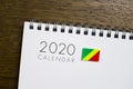 Congo Flag on 2020 Calendar