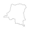Congo outline map vector illustration Royalty Free Stock Photo