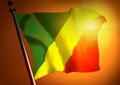 Congo Republic flag against the sunset Royalty Free Stock Photo
