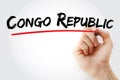 Congo republic text with marker Royalty Free Stock Photo