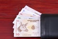 Congolese money in the black wallet