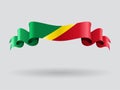 Congolese wavy flag. Vector illustration.