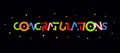 Congradulations funny lettering, futuristic space colorful greeting letters for kids birthday, childhood festival