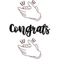 inscription - congrats, clapping hands Royalty Free Stock Photo
