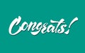 Congrats hand drawn lettering for banner, card, poster.