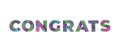 Congrats Concept Retro Colorful Word Art Illustration